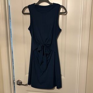 HALARA Navy Blue Tie-Front Mini Dress